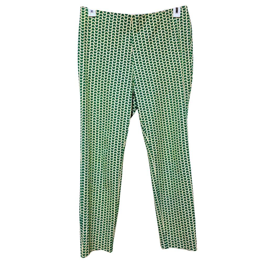 A new Day Green Patterned Slim Skinny Crop Pants Stretch High Waist Size 10 - Picture 2 of 15